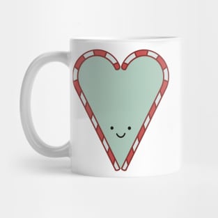 Candy Cane Heart Mug